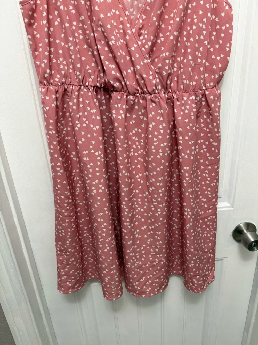 Shein Curve Pink Polka Dot Hearts Sleeveless  Mini Dress W/ Ties 2XL (34-4) - Picture 6 of 13
